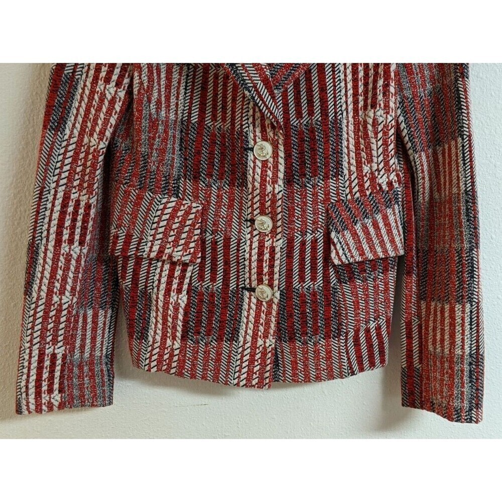 Women's Cabi Patchwork Blazer #6028 Red White Blue Classic Jacket XS EXCELLENT! - Picture 5 of 13